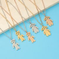 Stainless Steel 18K Gold Plated Cartoon Style Basic Streetwear Plating Inlay Geometric Zircon Pendant Necklace main image 1