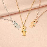 Stainless Steel 18K Gold Plated Cartoon Style Basic Streetwear Plating Inlay Geometric Zircon Pendant Necklace main image 2