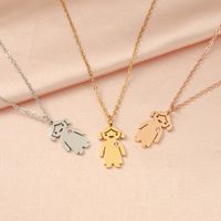 Stainless Steel 18K Gold Plated Cartoon Style Basic Streetwear Plating Inlay Geometric Zircon Pendant Necklace main image 4