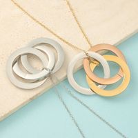 Stainless Steel 18K Gold Plated Basic Classic Style Geometric None Pendant Necklace main image 1