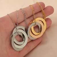 Stainless Steel 18K Gold Plated Basic Classic Style Geometric None Pendant Necklace main image 2