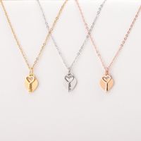 Titanium Steel 18K Gold Plated Simple Style Commute Heart Shape None Pendant Necklace main image 1