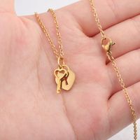 Titanium Steel 18K Gold Plated Simple Style Commute Heart Shape None Pendant Necklace main image 2