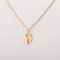 Titanium Steel 18K Gold Plated Simple Style Commute Heart Shape None Pendant Necklace sku image 2