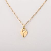 Acier Au Titane Plaqué Or 18K Style Simple Commuer Forme De Cœur Aucun Pendentif sku image 2