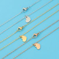 Stainless Steel 18K Gold Plated Simple Style Commute Heart Shape None Pendant Necklace main image 3