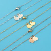 Stainless Steel 18K Gold Plated Simple Style Commute Heart Shape None Pendant Necklace main image 4