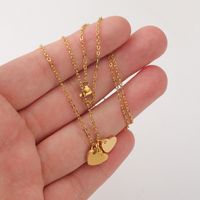 Stainless Steel 18K Gold Plated Simple Style Commute Heart Shape None Pendant Necklace main image 2