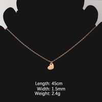 Stainless Steel 18K Gold Plated Simple Style Commute Heart Shape None Pendant Necklace sku image 4