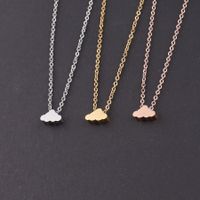 Titanium Steel 18K Gold Plated Basic Simple Style Clouds None Pendant Necklace main image 3