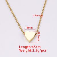 Stainless Steel 18K Gold Plated Basic Simple Style Classic Style Plating Heart Shape None Pendant Necklace main image 4