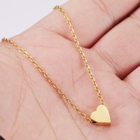 Stainless Steel 18K Gold Plated Basic Simple Style Classic Style Plating Heart Shape None Pendant Necklace main image 3