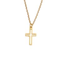 Stainless Steel 18K Gold Plated Elegant Classic Style Plating Cross None Pendant Necklace main image 3