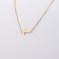 Titanium Steel 18K Gold Plated Casual Streetwear Cross None Necklace main image 5