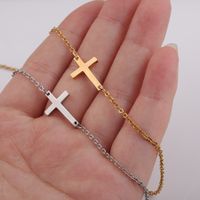 Titanium Steel 18K Gold Plated Casual Streetwear Cross None Necklace main image 3