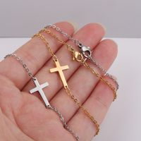 Titanium Steel 18K Gold Plated Casual Streetwear Cross None Necklace main image 2