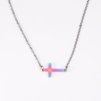 Titanium Steel 18K Gold Plated Casual Streetwear Cross None Necklace sku image 4