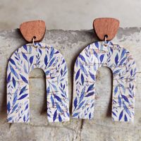 1 Pair Lady Streetwear U Shape Geometric Wood Drop Earrings main image 2