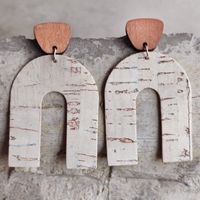 1 Pair Lady Streetwear U Shape Geometric Wood Drop Earrings sku image 4