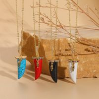 Casual Classic Style Streetwear Geometric Resin Copper Plating Inlay Zircon 14k Gold Plated Pendant Necklace main image 8