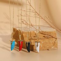 Casual Classic Style Streetwear Geometric Resin Copper Plating Inlay Zircon 14k Gold Plated Pendant Necklace main image 5