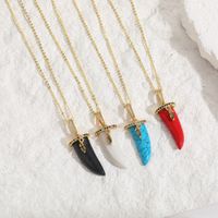 Casual Classic Style Streetwear Geometric Resin Copper Plating Inlay Zircon 14k Gold Plated Pendant Necklace main image 3
