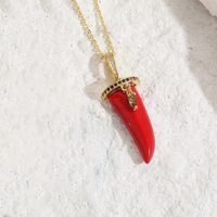 Casual Classic Style Streetwear Geometric Resin Copper Plating Inlay Zircon 14k Gold Plated Pendant Necklace sku image 2