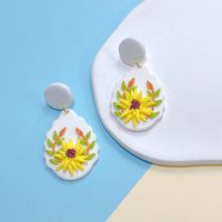1 Pair Elegant Lady Sweet Geometric Flower Soft Clay Drop Earrings sku image 4