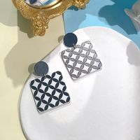 1 Pair Streetwear Geometric Printing Arylic Drop Earrings sku image 3
