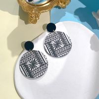 1 Pair Streetwear Geometric Printing Arylic Drop Earrings sku image 5