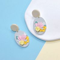 1 Pair Sweet Geometric Flower Soft Clay Drop Earrings sku image 2