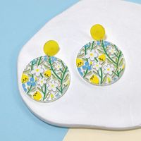 1 Pair Sweet Geometric Flower Arylic Drop Earrings sku image 2