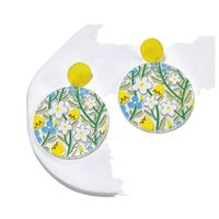 1 Pair Sweet Geometric Flower Arylic Drop Earrings main image 2