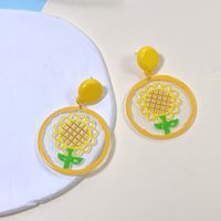 1 Pair Sweet Geometric Flower Arylic Drop Earrings sku image 3