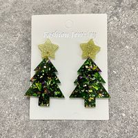 1 Pair Elegant Lady Christmas Tree Star Arylic Drop Earrings main image 5
