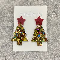 1 Pair Elegant Lady Christmas Tree Star Arylic Drop Earrings sku image 2