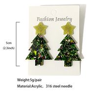 1 Pair Elegant Lady Christmas Tree Star Arylic Drop Earrings main image 3