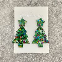 1 Pair Elegant Lady Christmas Tree Star Arylic Drop Earrings sku image 6