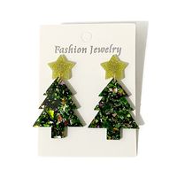 1 Pair Elegant Lady Christmas Tree Star Arylic Drop Earrings main image 2