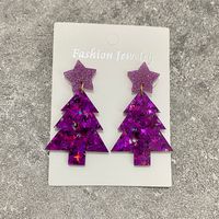 1 Pair Elegant Lady Christmas Tree Star Arylic Drop Earrings sku image 4