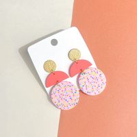 1 Pair Sweet Polka Dots Soft Clay Drop Earrings sku image 5