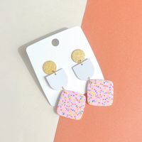 1 Pair Sweet Polka Dots Soft Clay Drop Earrings sku image 4