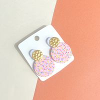 1 Pair Sweet Polka Dots Soft Clay Drop Earrings sku image 2