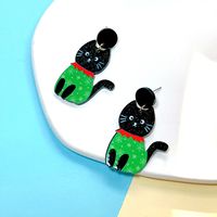 1 Pair Cute Cat Arylic Drop Earrings sku image 2
