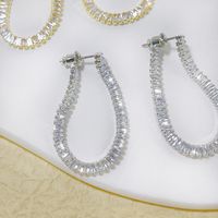1 Pair Ig Style Korean Style Geometric Inlay Copper Zircon Earrings main image 4