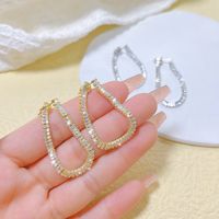 1 Pair Ig Style Korean Style Geometric Inlay Copper Zircon Earrings main image 3