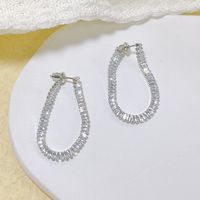 1 Pair Ig Style Korean Style Geometric Inlay Copper Zircon Earrings sku image 2