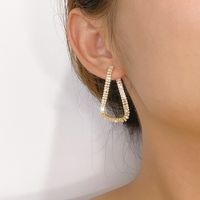 1 Pair Ig Style Korean Style Geometric Inlay Copper Zircon Earrings main image 2