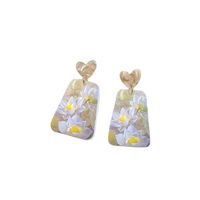 1 Pair Sweet Heart Shape Flower Arylic Drop Earrings main image 2