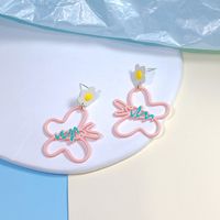 1 Pair Cute Flower Butterfly Spray Paint Plating Alloy Drop Earrings main image 5